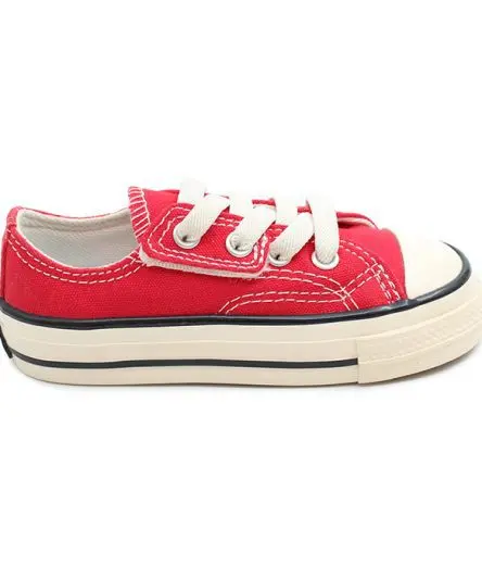 کفش کانورس بچه گانه قرمزکوتاه (بندکشی-چسبی)