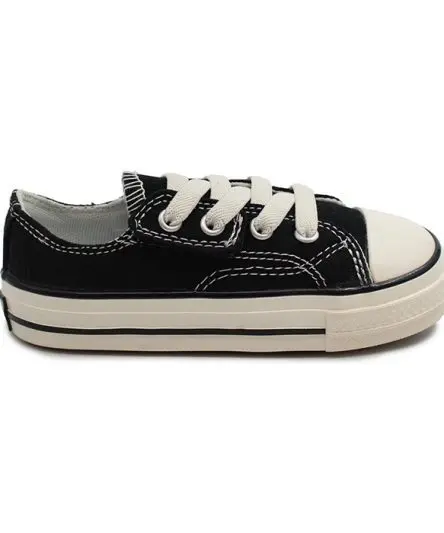 کفش کانورس بچه گانه مشکی کوتاه (بندکشی-چسبی)