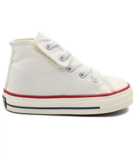 کفش کانورس بچه گانه سفیدساق بلند(بندکشی-چسبی)