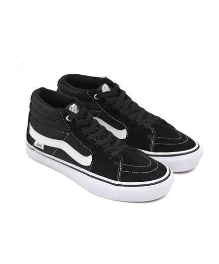کفش ونس مشکی سفیدنیم ساق | کفش اسکیت Vans Sk8-Mid Pro 'Black White' مشکی/سفید