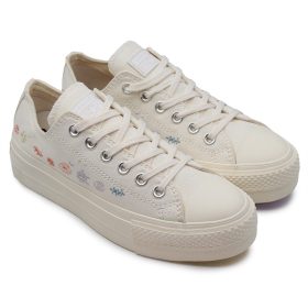 کانورس پلتفرم سفیدطرحدارکوتاه -CONVERSE PLATFORM OX