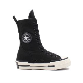 کانورس مشکی سفید پلاس ساق بلند زنانه، ارتقاءیافته از کانورس کلاسیک میباشد که با طراحی نمادین با رنگ مشکی که به راحتی با استایل‌های متنوع ست می‌شود.