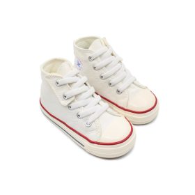 کفش کانورس بچه گانه سفیدساق بلند(بندکشی-چسبی)