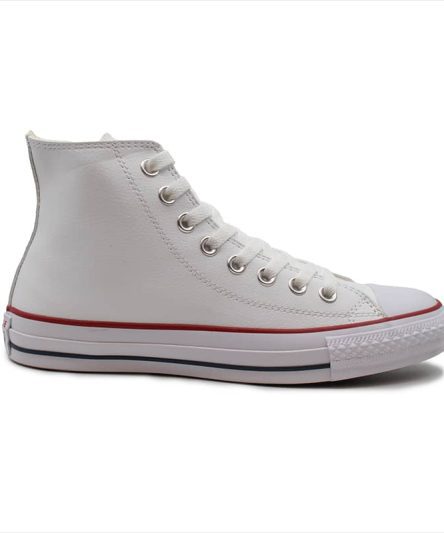 کانورس چرم سفید کلاسیک ساق بلند