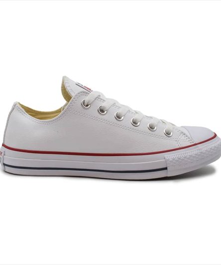 کانورس چرم سفید کوتاه کلاسیک