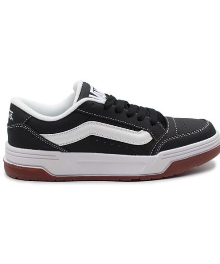 کفش ونس چرم مشکی سفیدهایلن لژسفیدعسلی