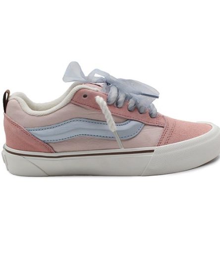 کفش ونس کانواسکول زنانه صورتی باخط بنفش ملایم