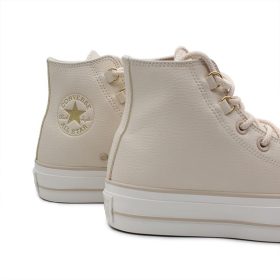 کانورس پلتفرم چرم کرم روشن زنانه ساق بلند