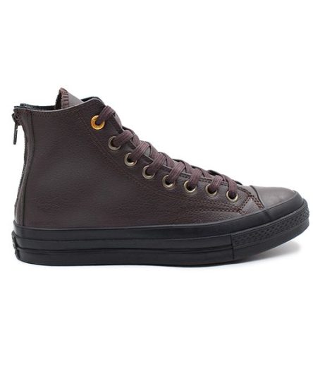 کانورس چاک 1970چرم زیپ دارقهوه ای ساق بلند