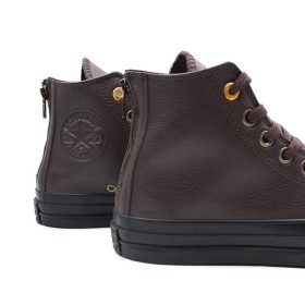 کانورس چاک 1970چرم زیپ دارقهوه ای ساق بلند