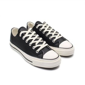 کانورس 1970چرم مشکی سفیدکوتاه