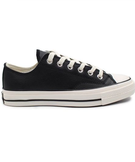 کانورس 1970چرم مشکی سفیدکوتاه