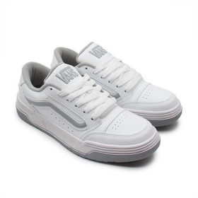 کفش ونس چرم سفیدهایلن باخط طوسی روشن