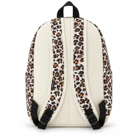 کوله پشتی طرحدارleopardکرم قهوه ای مشکی کانورس